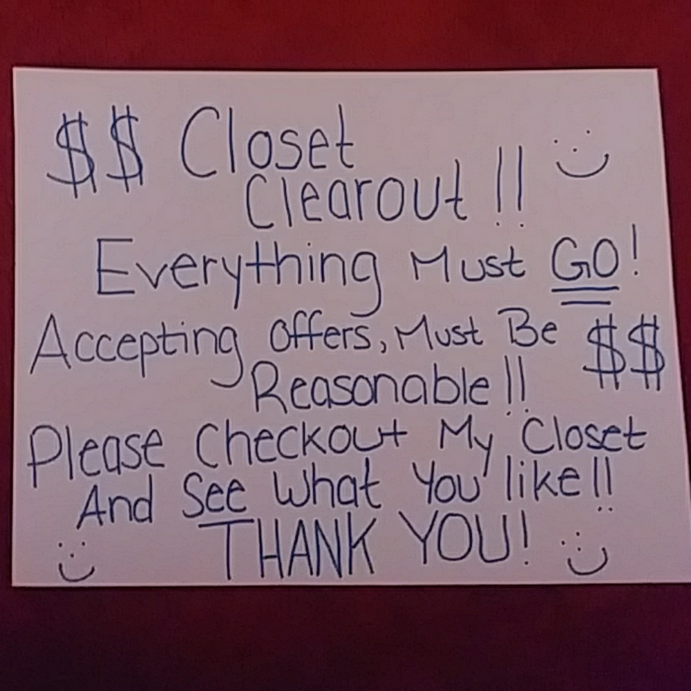 CLOSET CLEAROUT!!!!